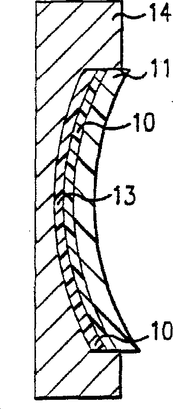 Optical character lens made of photochromatic composite plastics or semi-finished product blank