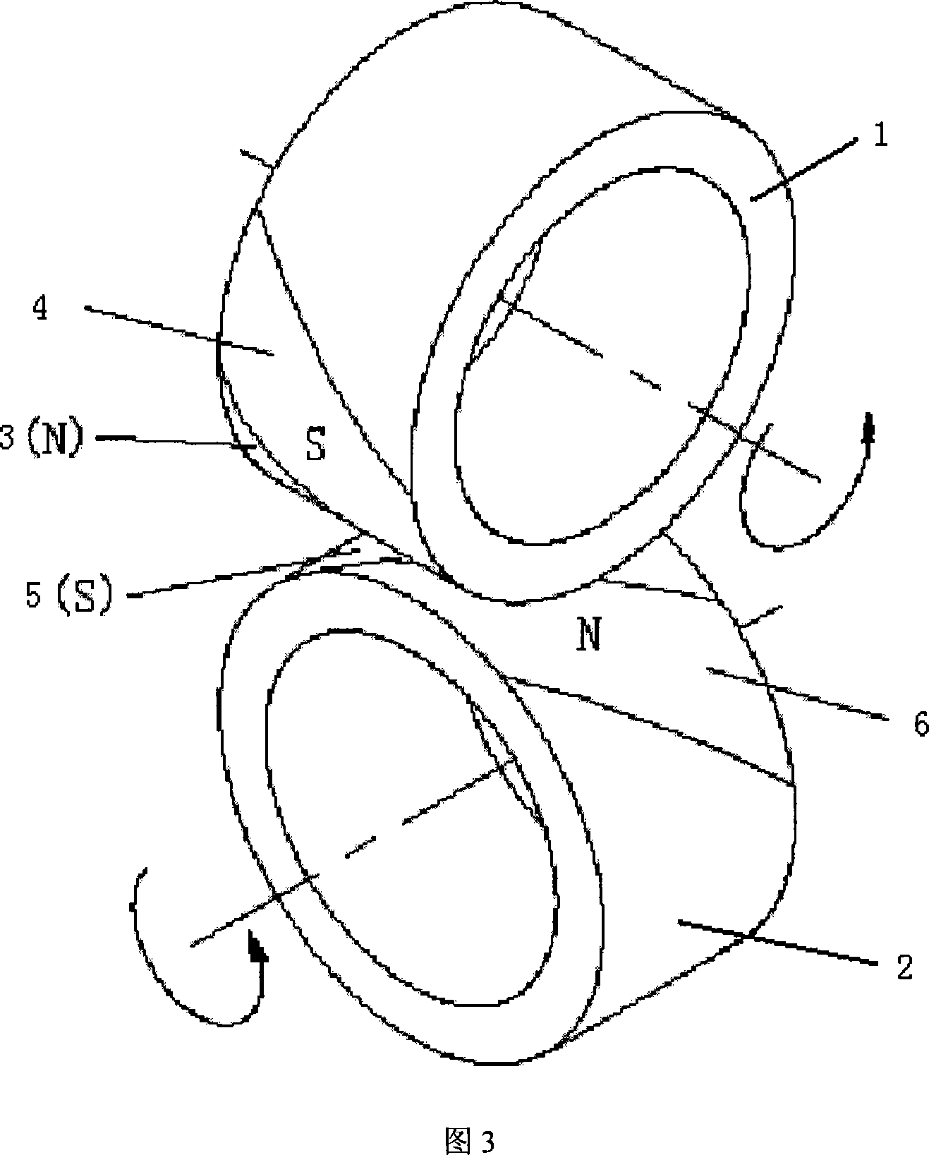 Non-contact space cross transmission magnetic gear and its manufacturing method and applicaiton