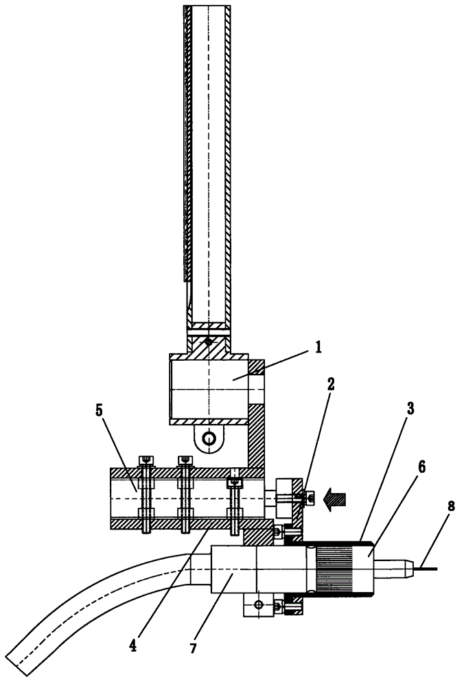 Automatic slag removal mechanism of welding torch of full-automatic CO2 (carbon dioxide) welding machine