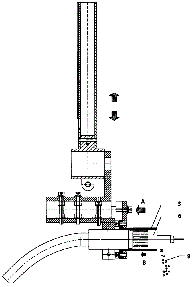 Automatic slag removal mechanism of welding torch of full-automatic CO2 (carbon dioxide) welding machine