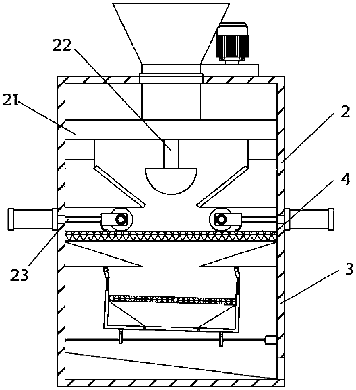 Grinding and screening integrated traditional Chinese medicine processing device
