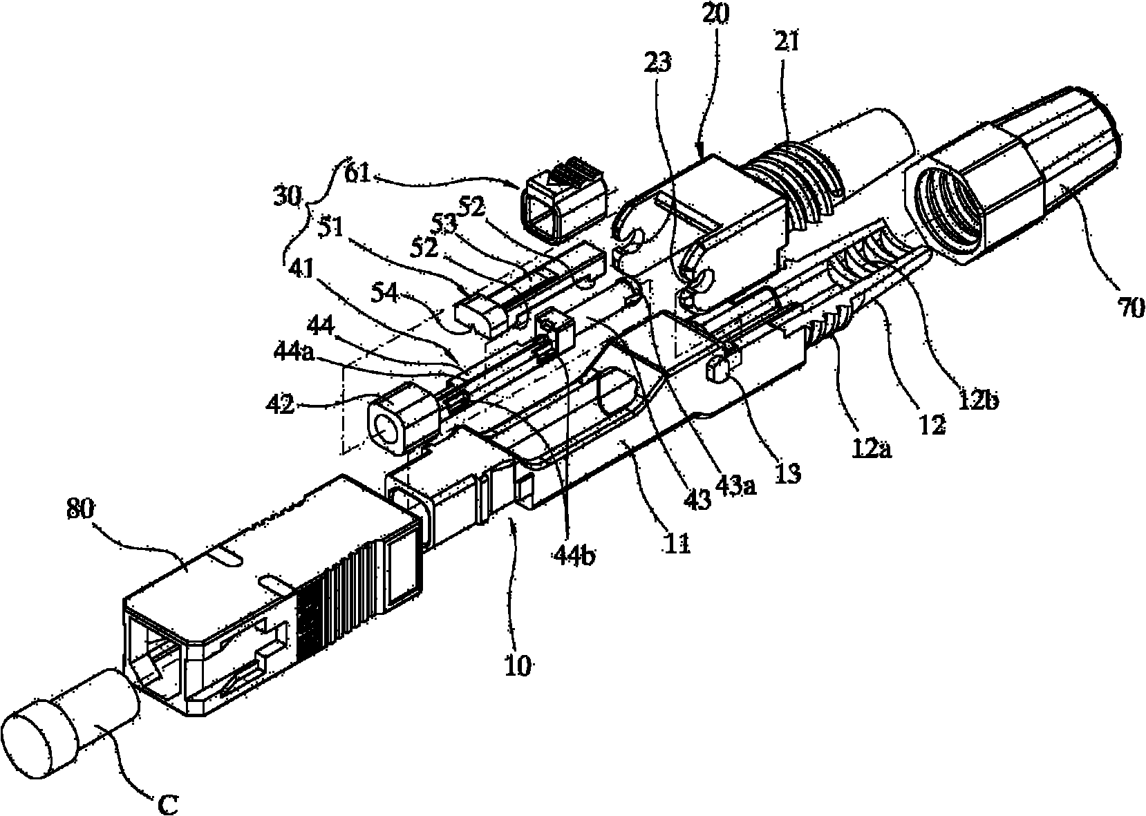 Field assembling optical connector