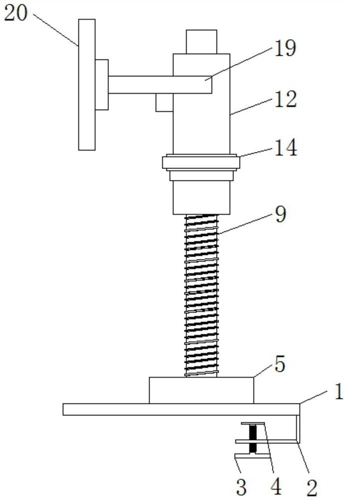 A multi-screen computer support frame based on the principle of screw rod lifting