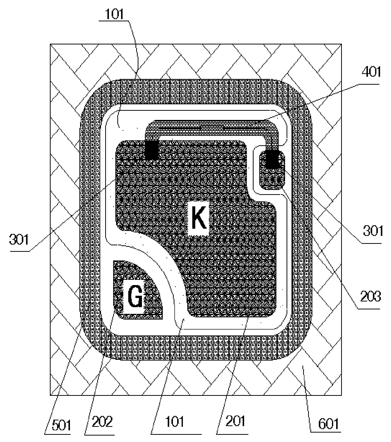 Gate pole sensitive triggering unidirectional thyristor chip and preparation method thereof