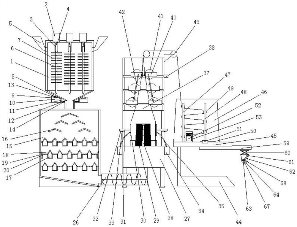 Cooling storage device for plastic film raw materials