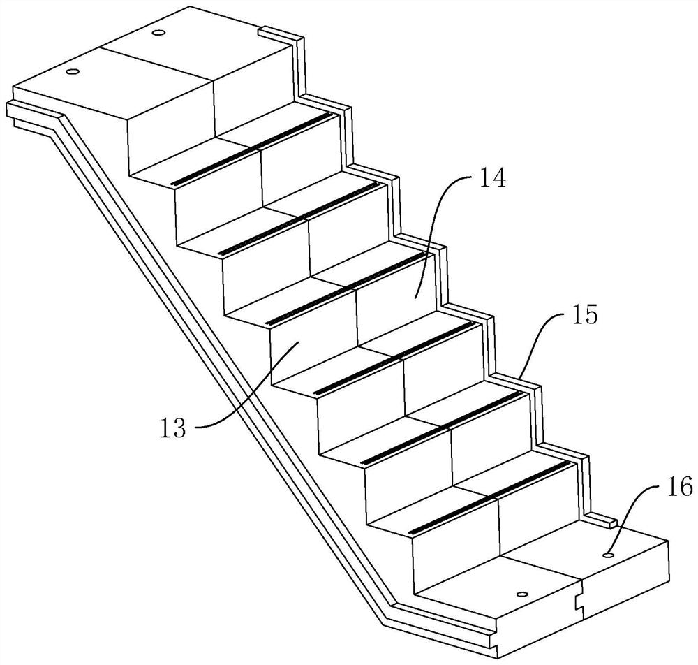 Prefabricated stair mold and processing technology of prefabricated stair thereof