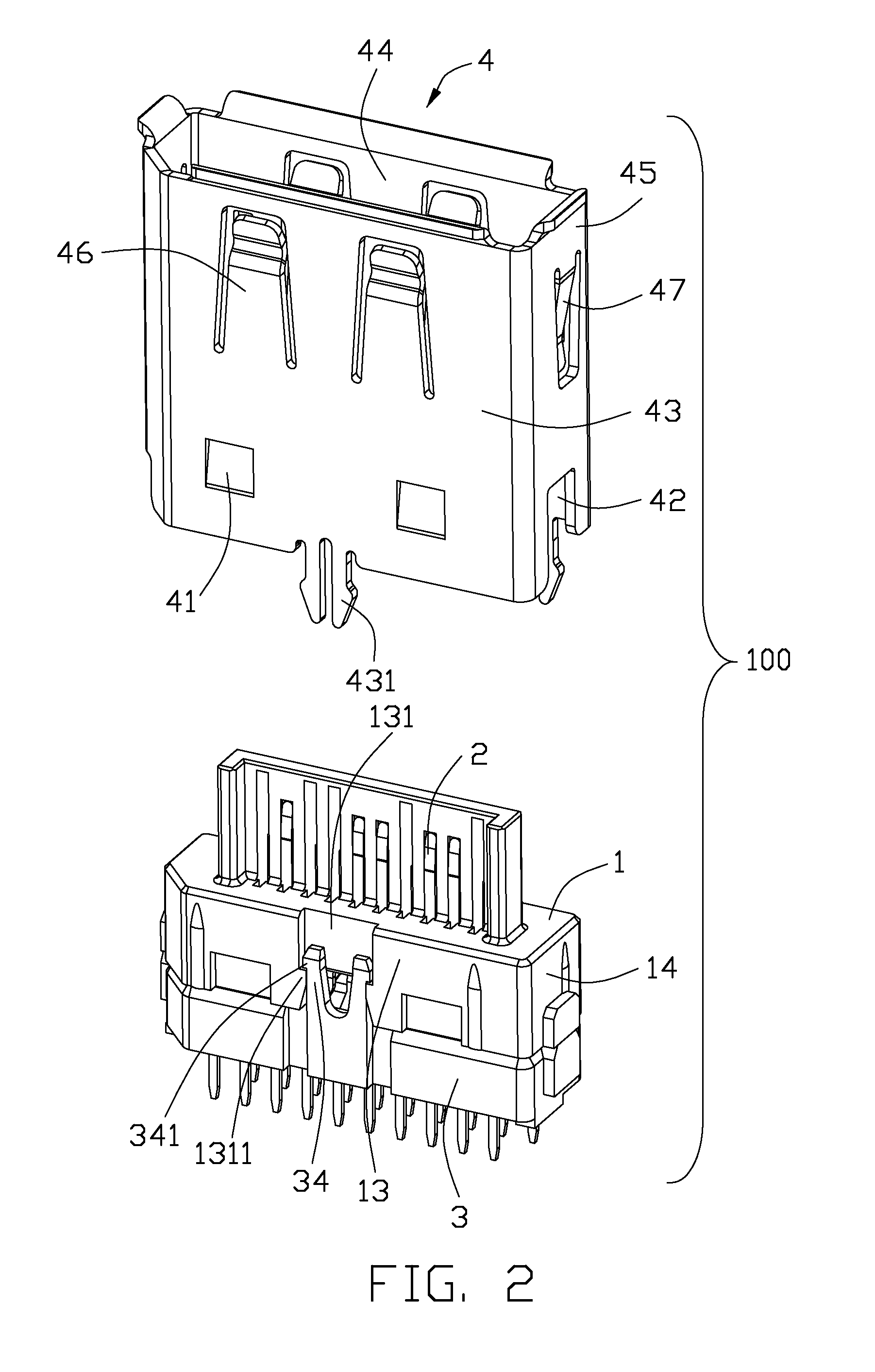 Electrical connector with a stable structure