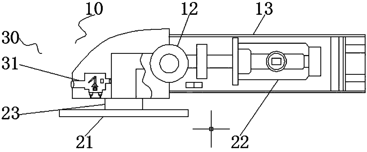 Cutting and flattening device of angle grinder