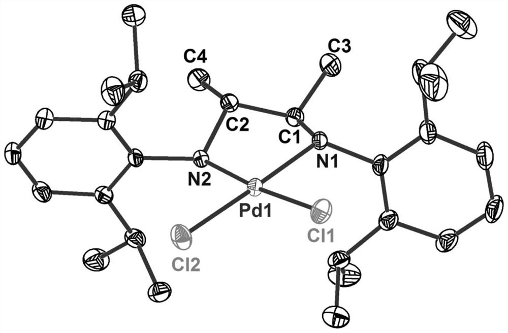 Alpha-diamino palladium catalyst as well as preparation method and application thereof