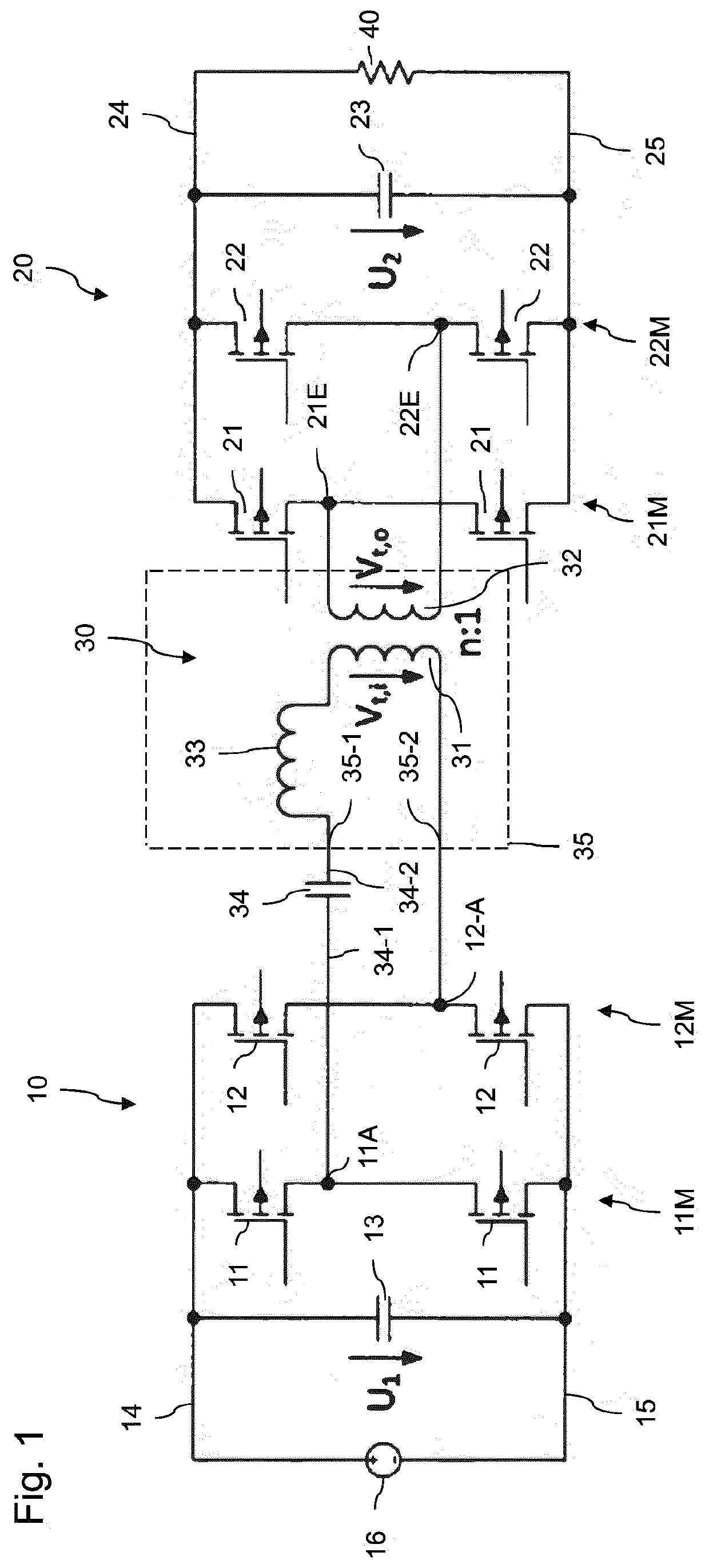 Transformer for a dc/dc voltage converter