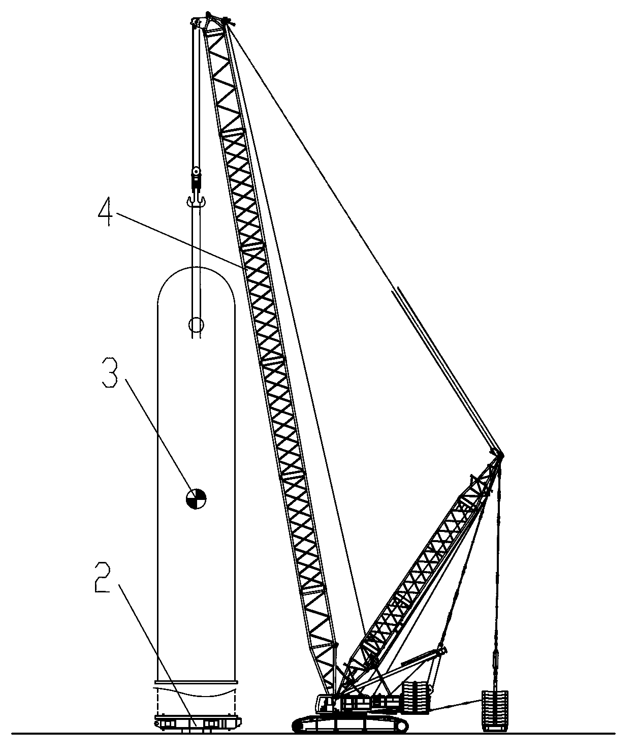 Tail device and tail dragging method