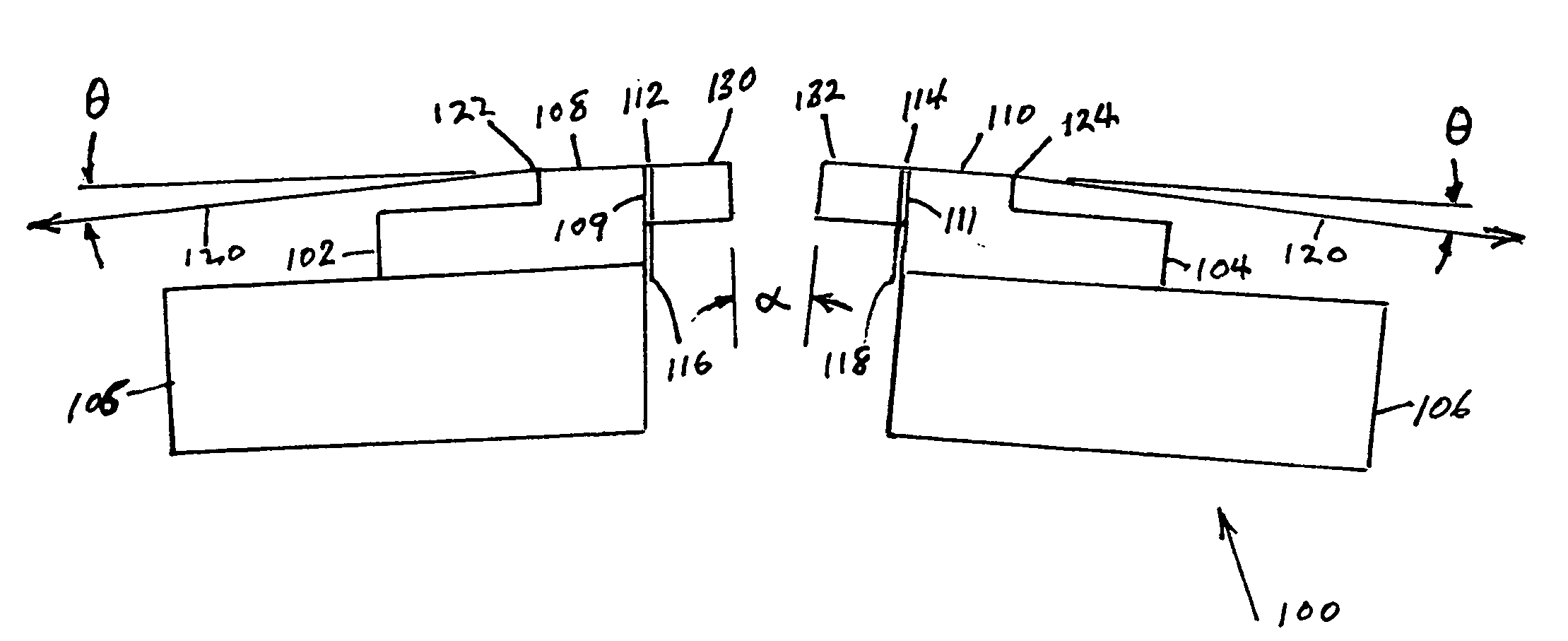 Filled-gap magnetic recording head and method of making