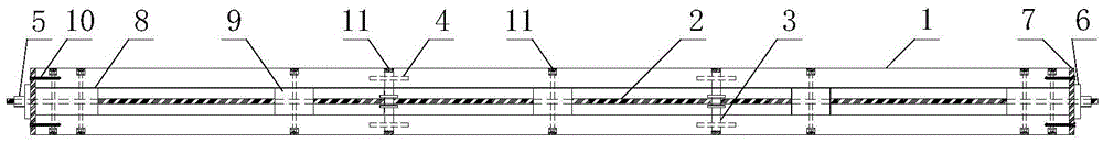 A built-in prestressed wooden beam