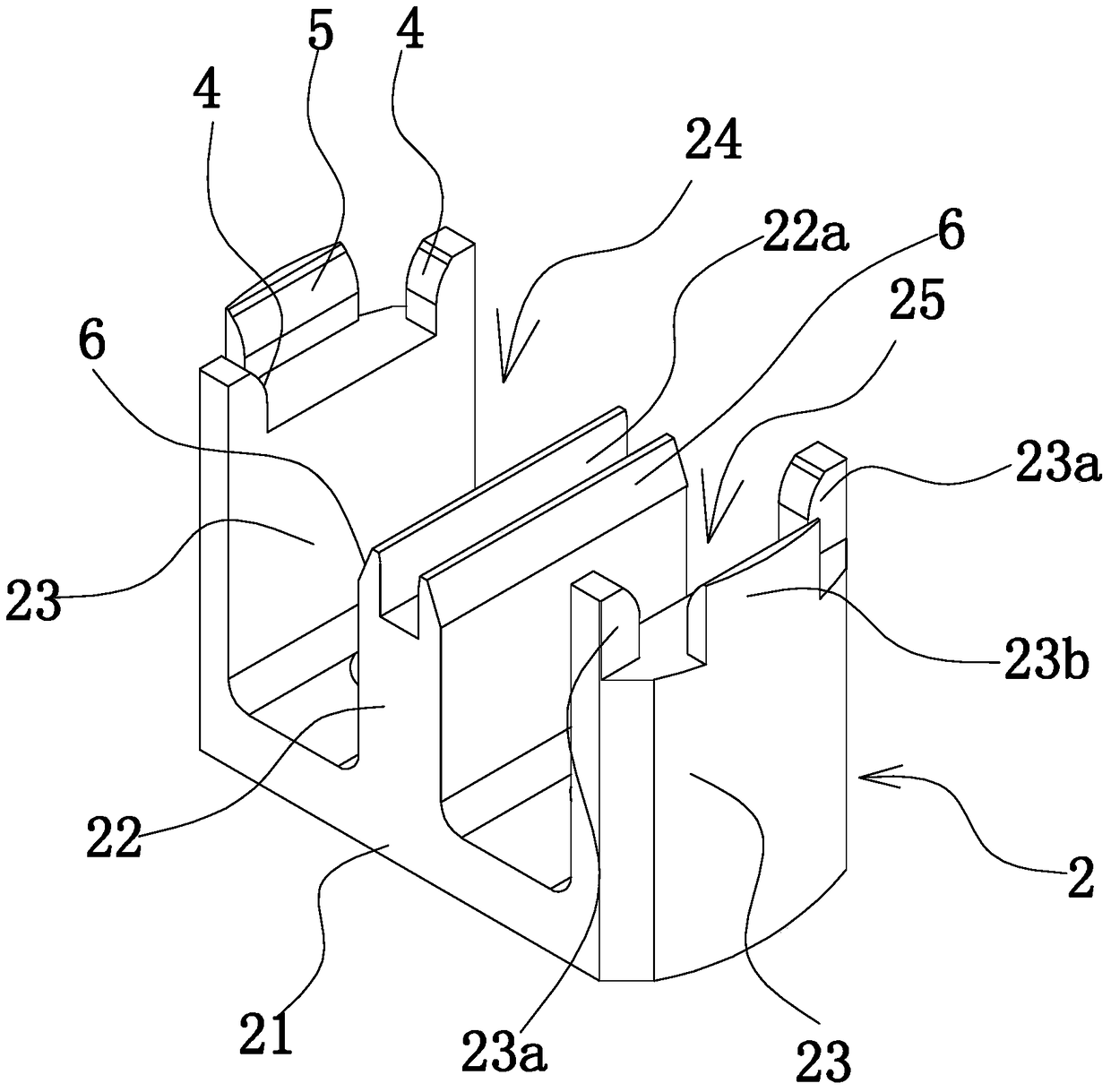 A clamping structure of a double-leaf needle seat of a medical accessory assembly machine