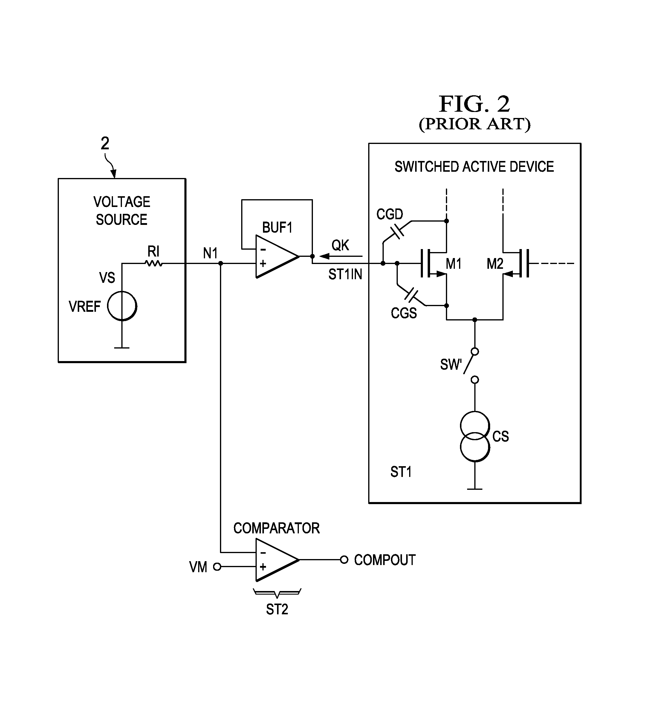 Electronic device and method for kickback noise reduction of switched capacitive loads and method of operating the electronic device