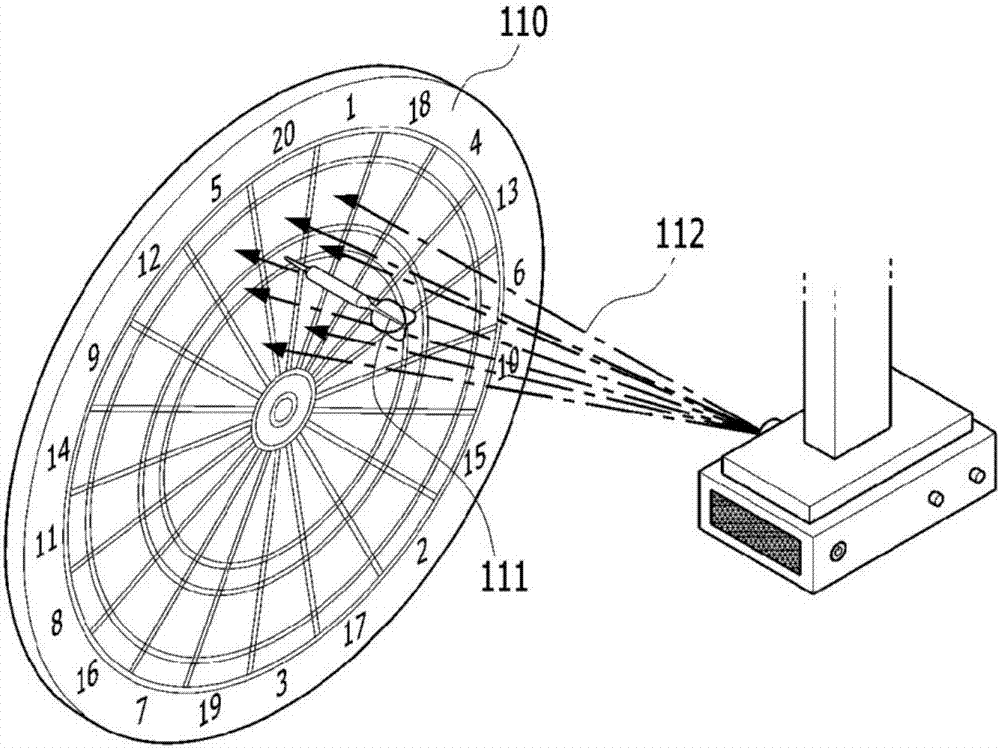 Dart game system providing laser lighting effect