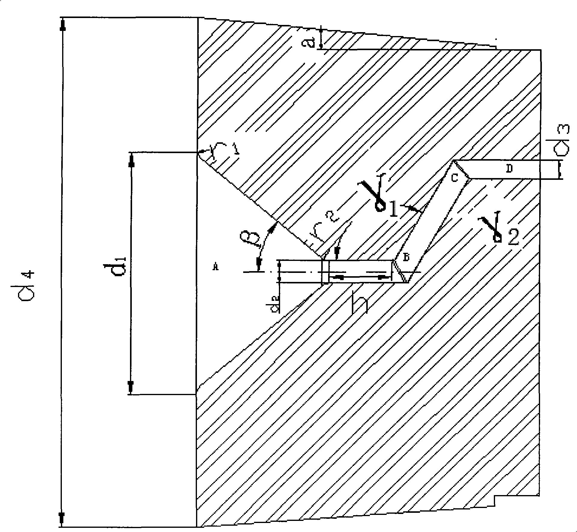 Method for preparing magnesium alloy section bar by continuous corner shearing and squeezing shaping and mold