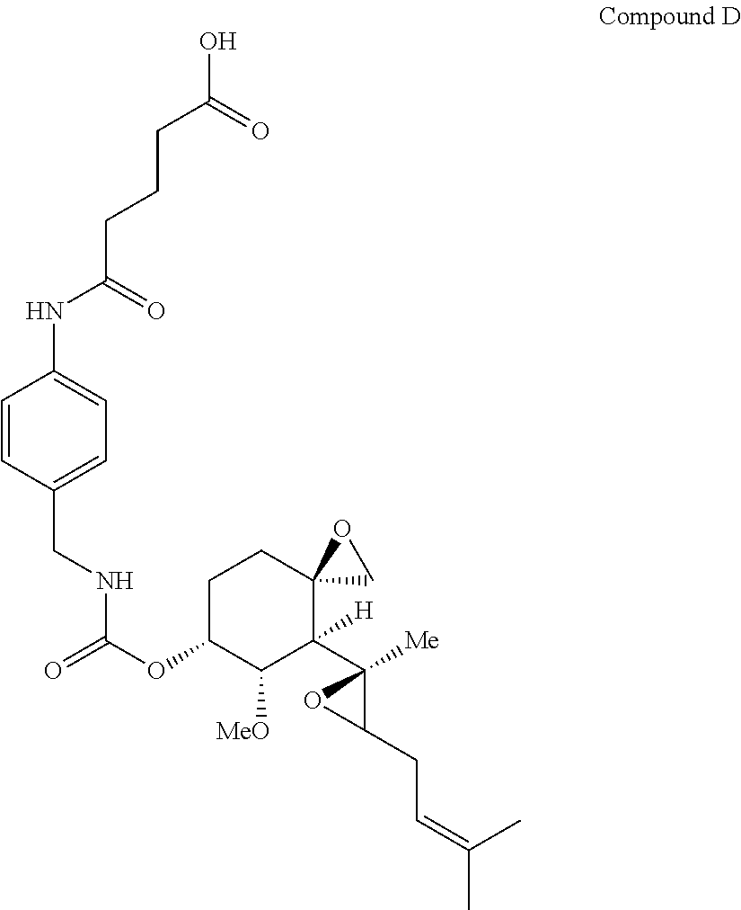 Pharmaceutical formulations for fumagillin derivative-phf conjugates