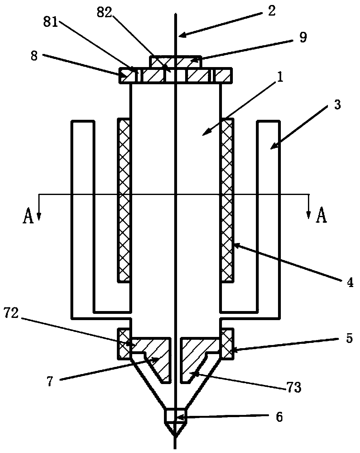 Heating and storage device for melting electrostatic spinning