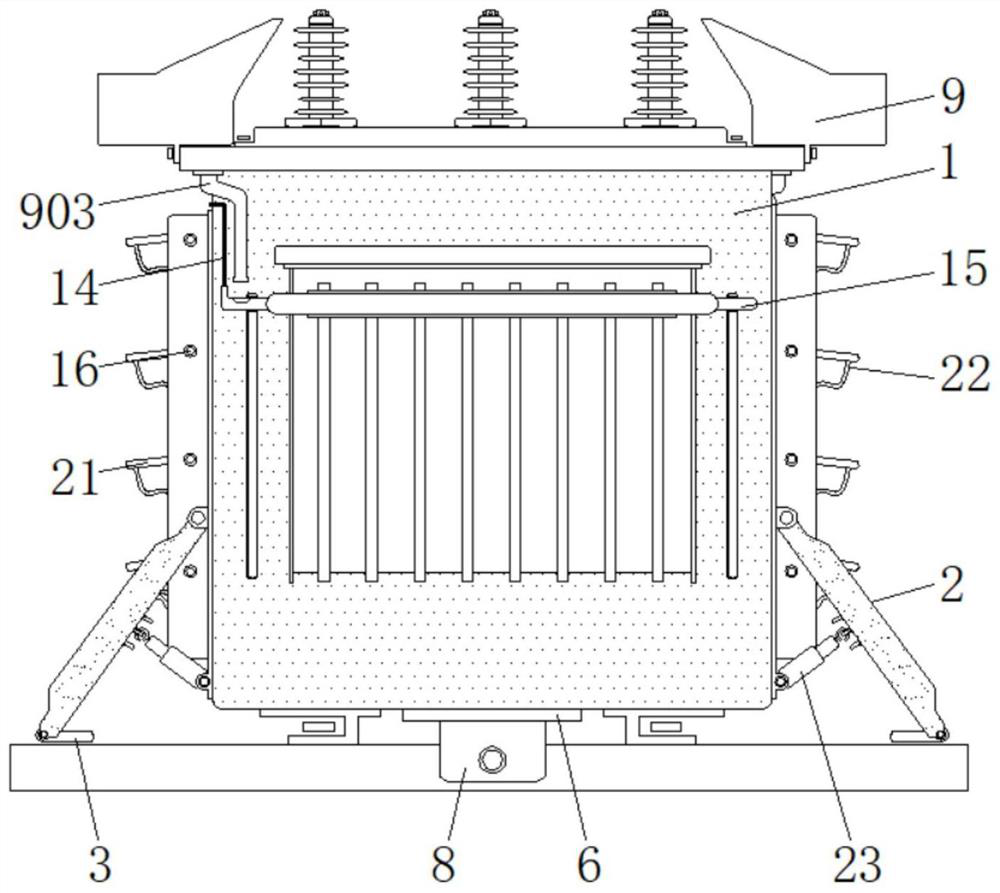 A kind of ventilated and heat-discharging transformer with self-rainproof function