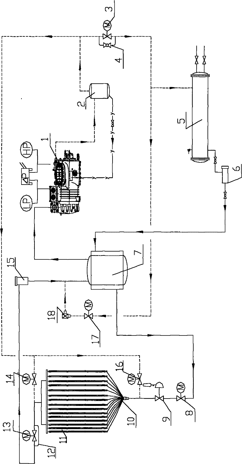 Hot air deicing refrigeration system of single-plate plate ice machine