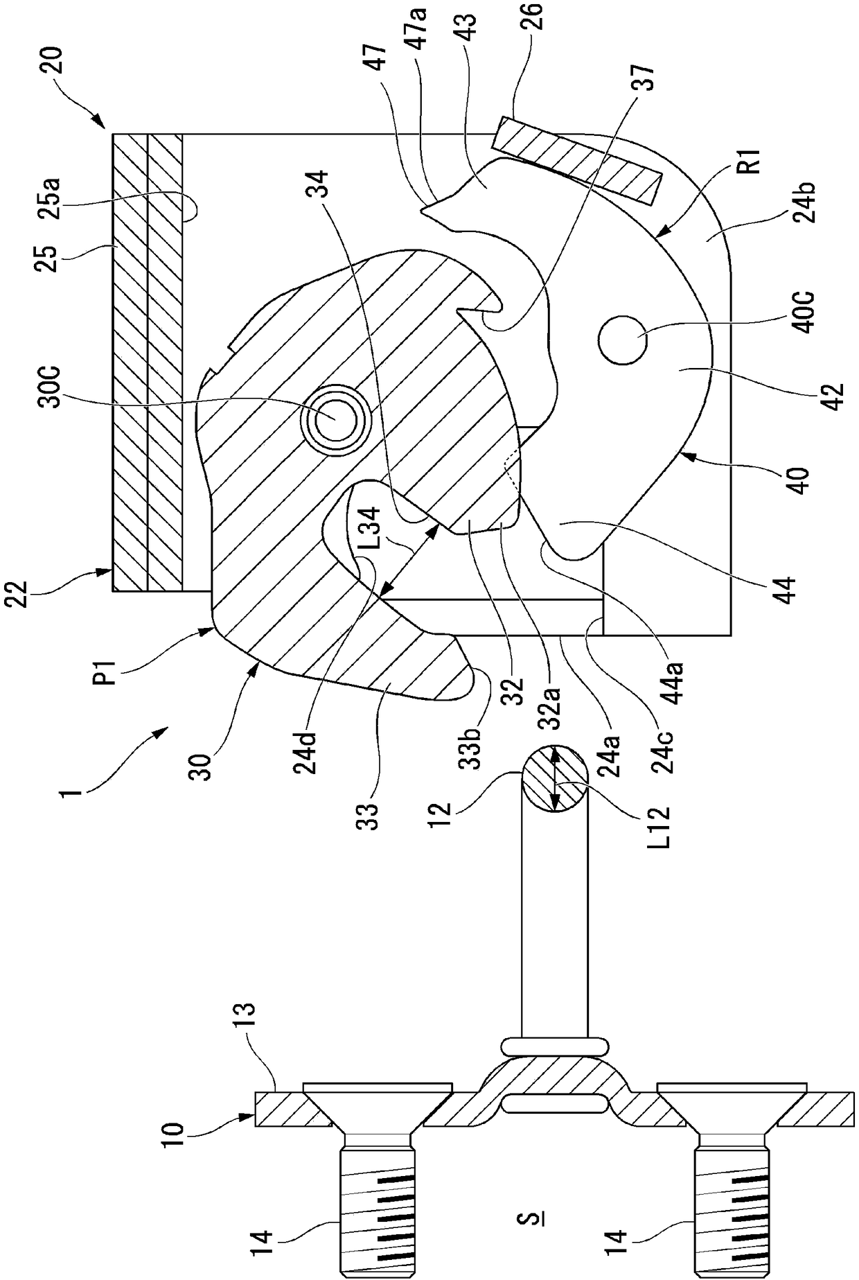 Latching device for vehicle