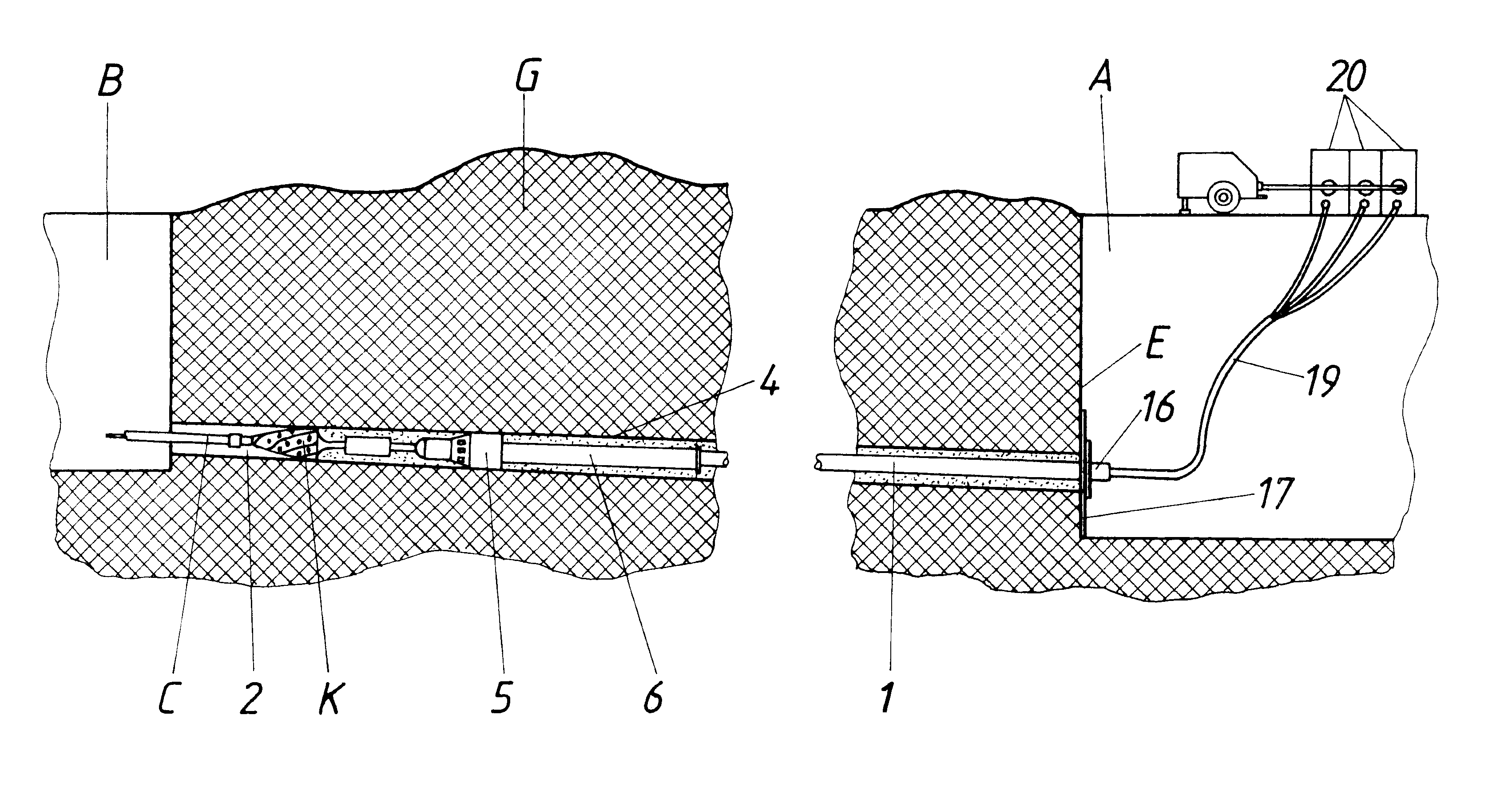 Method and device for laying an underground duct made of a plastic material