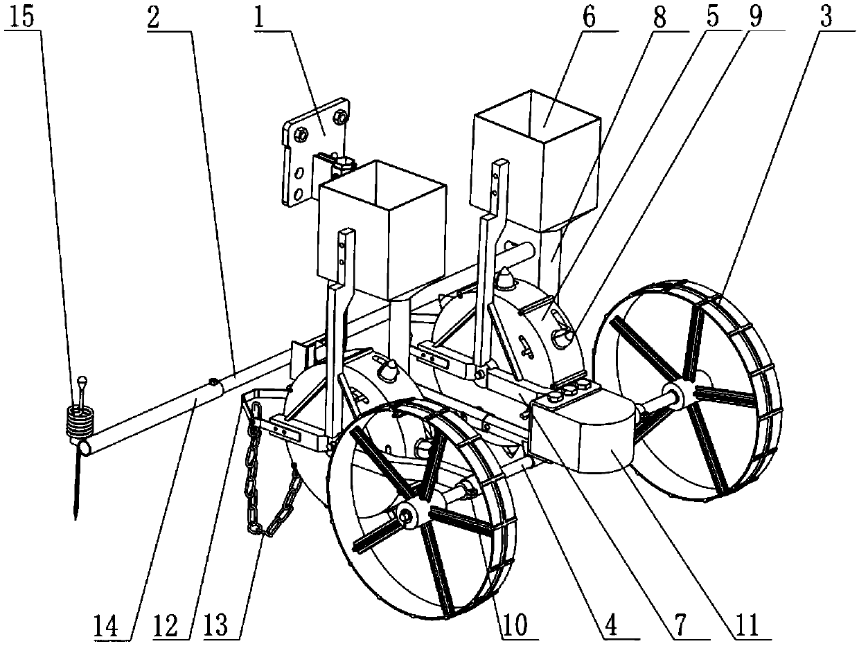 A furrow and ridge film-covered seeder