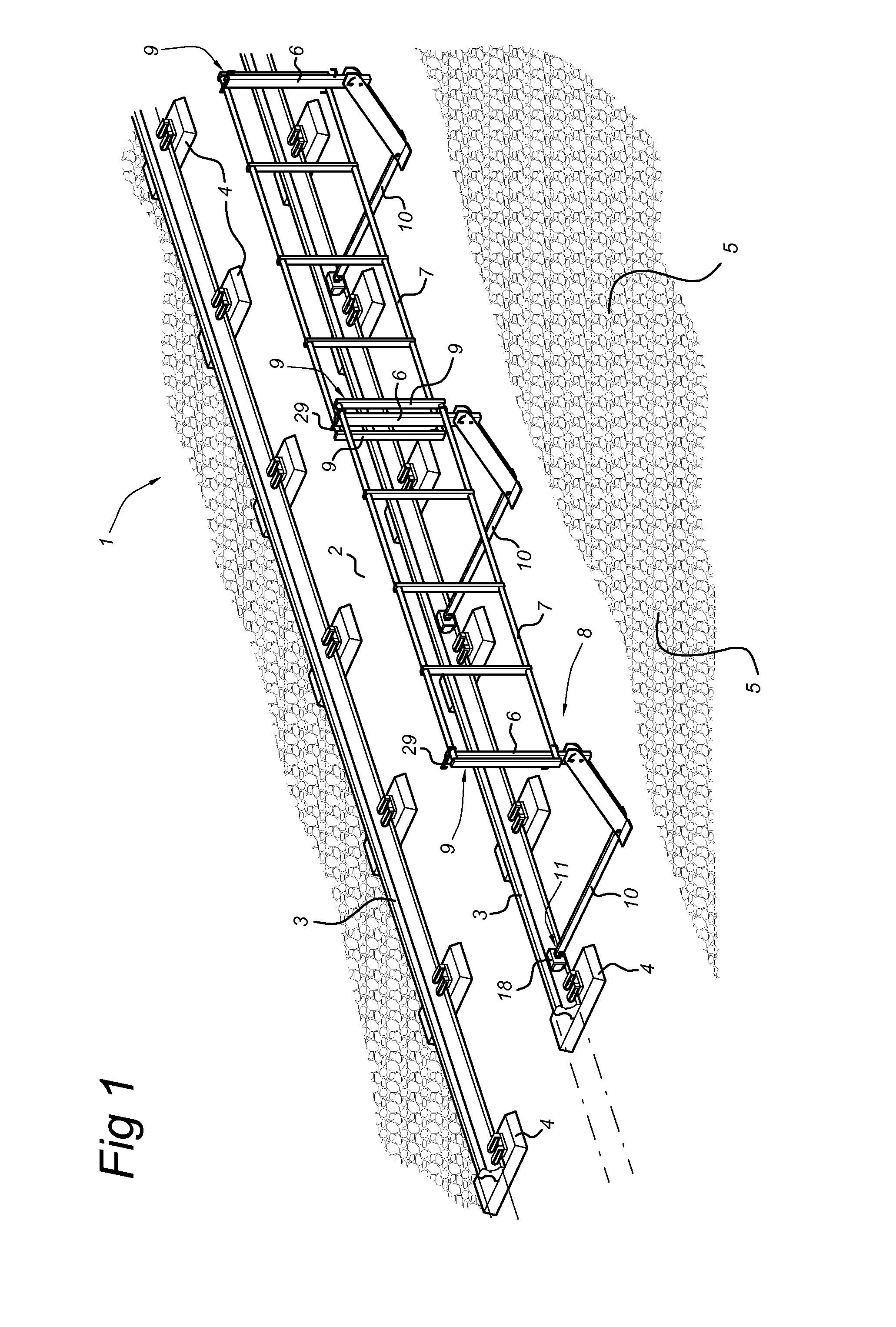 Safety structure for a railway line