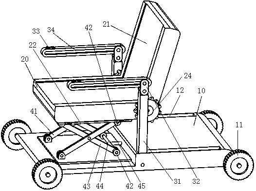 A wheelchair capable of assisting disabled persons to get on and off ordinary passenger cars