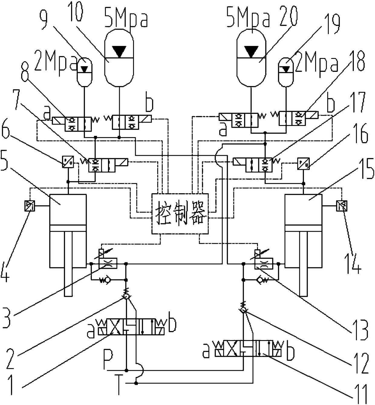 Hydro-pneumatic suspension system and engineering machinery with same