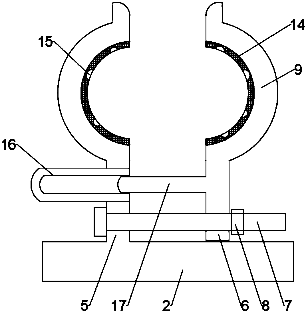 Stable clamping device of trolley special for oxygen bottle