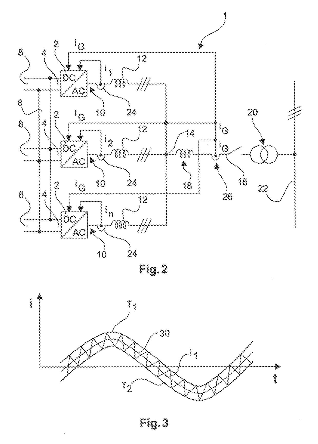 Method for generating an alternating electric current