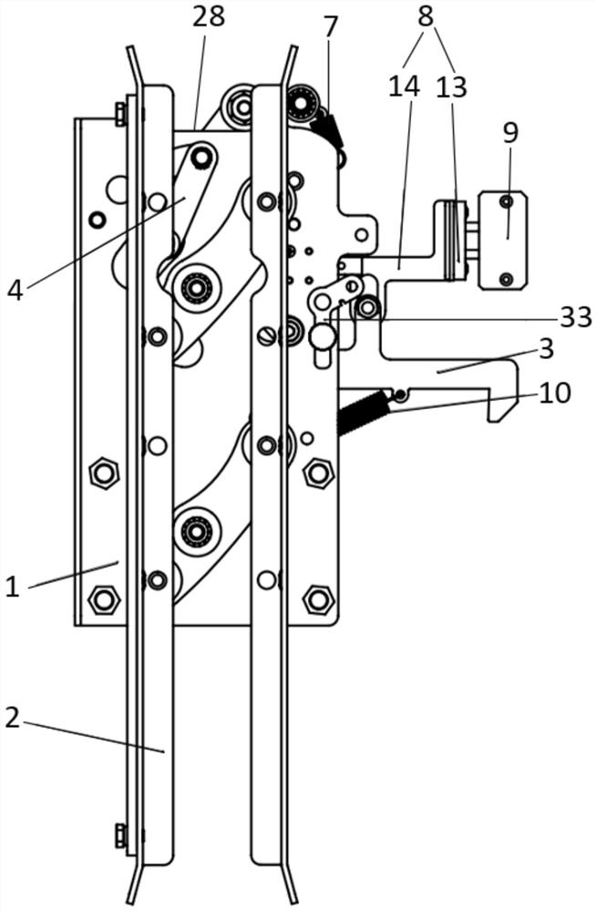 Elevator connecting rod car door lock device and control method thereof