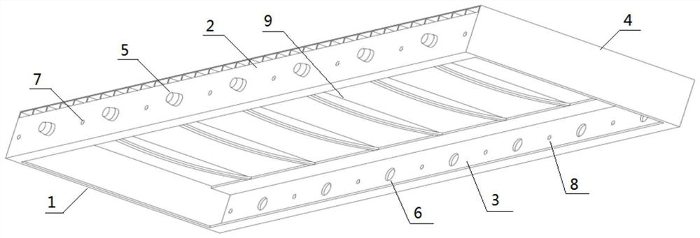 Modular construction and assembly method of boxcar bottom plate