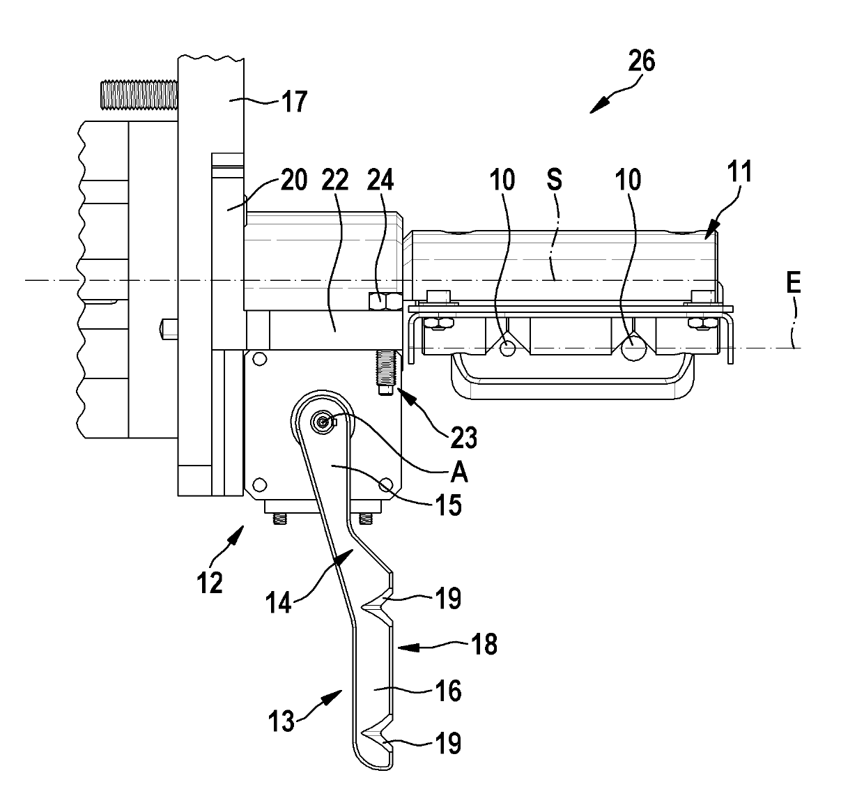 Rod support for rods in the tobacco processing industry and modular unit with such a rod support