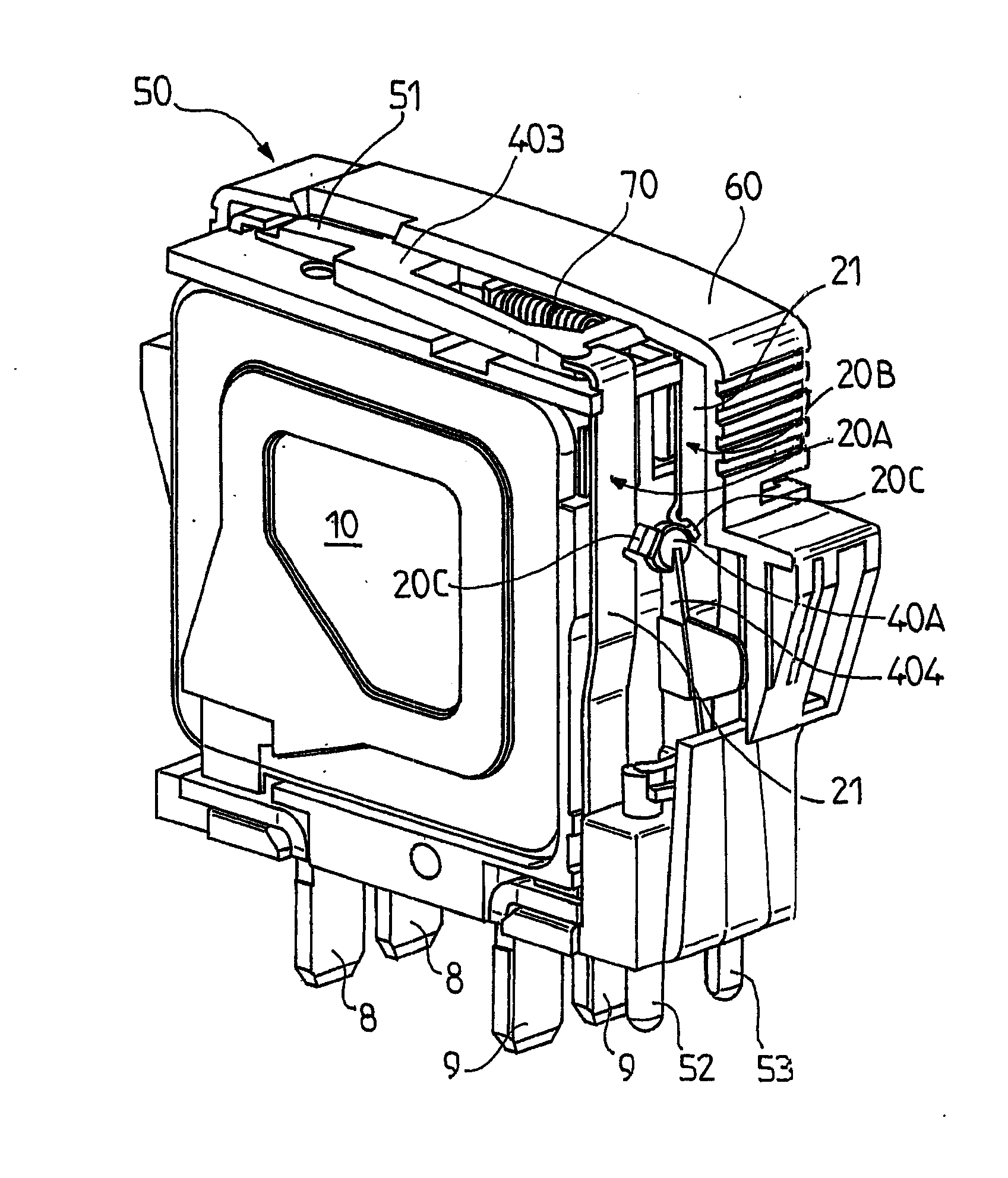 Surge Voltage Protection Device with Improved Disconnection and Visual Indication Means