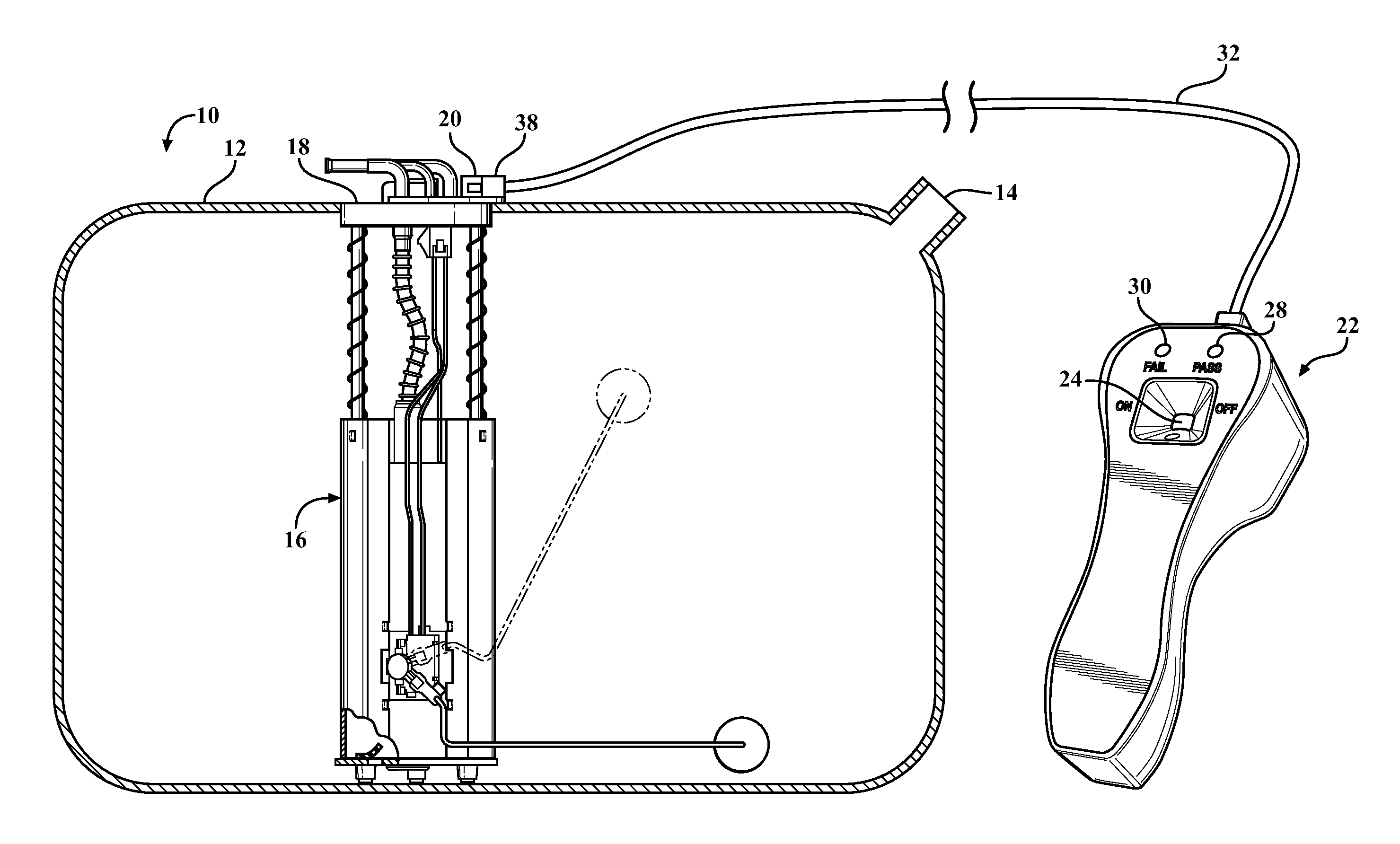 Electric fuel pump tester and method