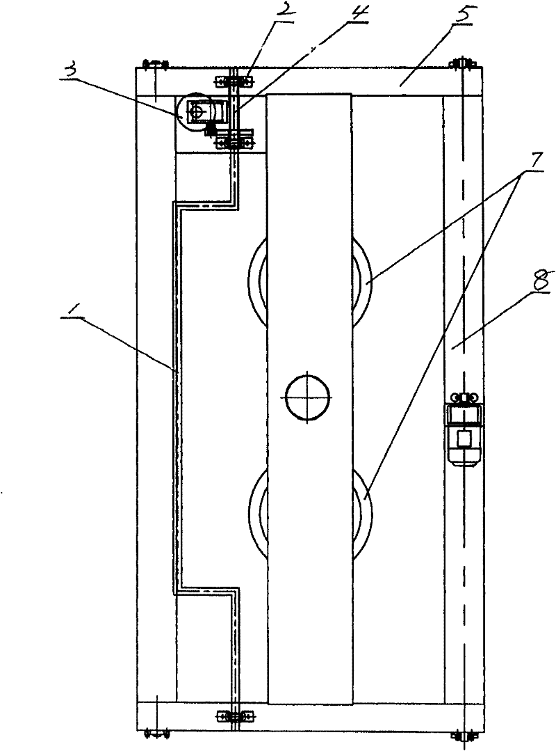 Water pouring device for electroplating travelling crane