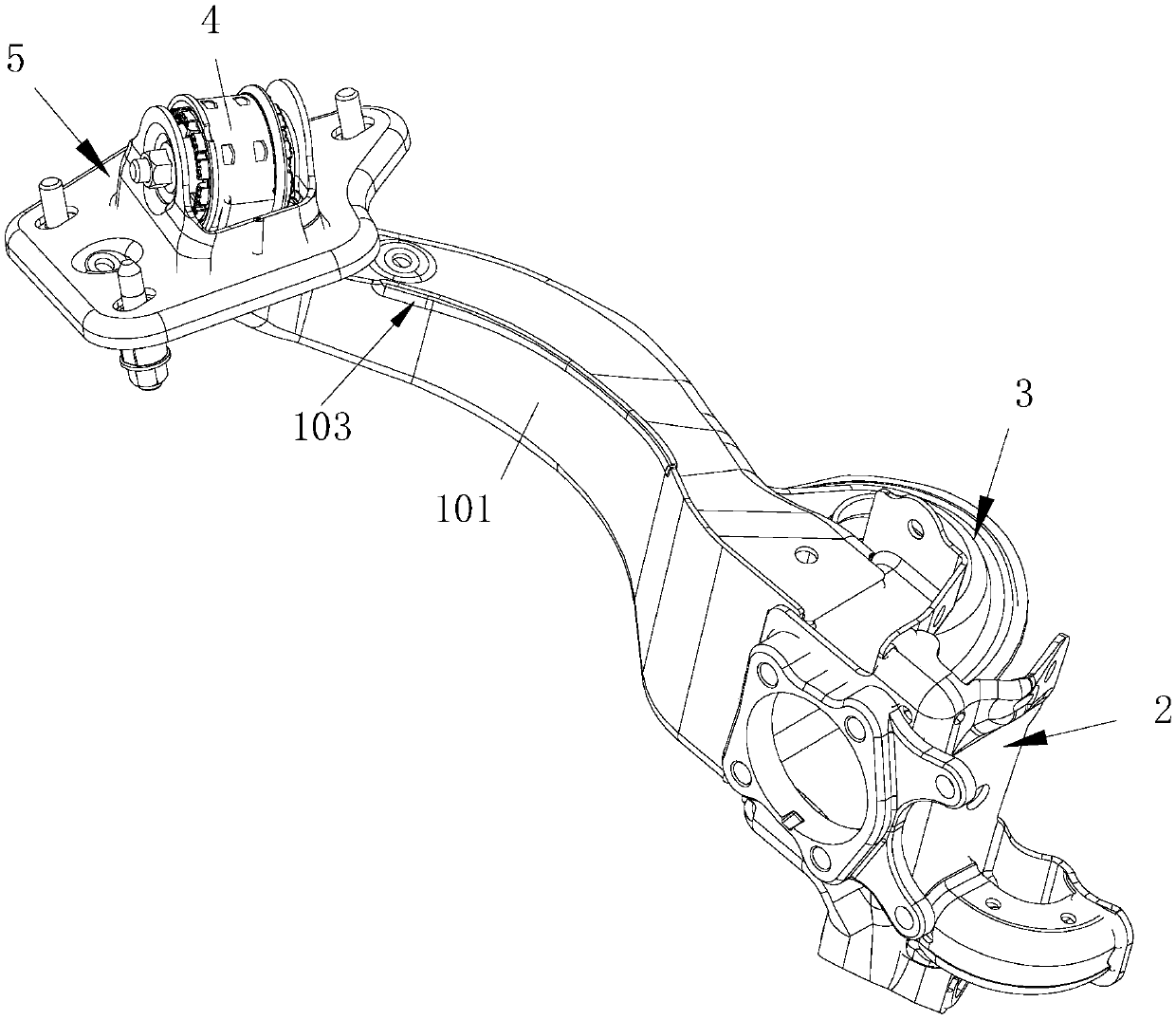 Longitudinal arm type independent suspension