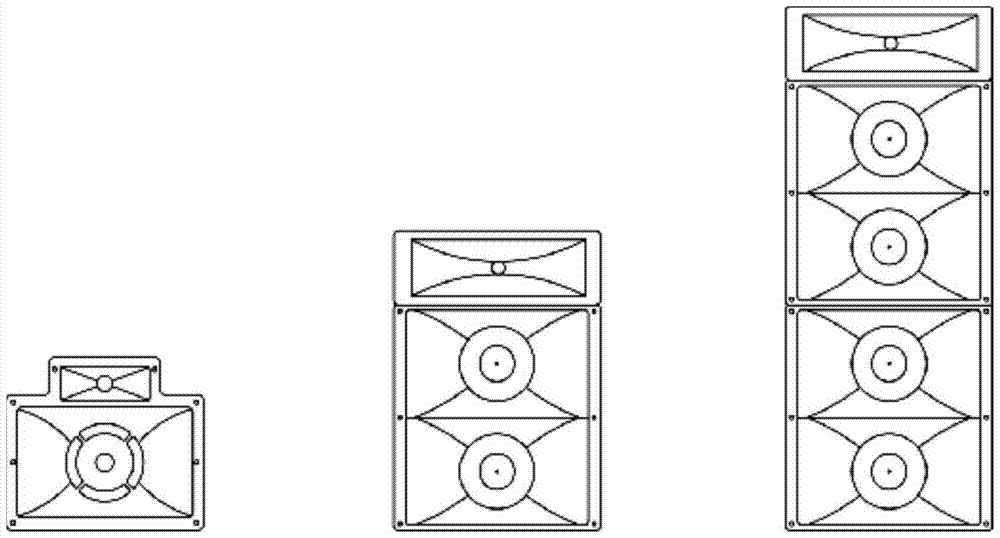 A co-planar symmetrical horn for sound reinforcement