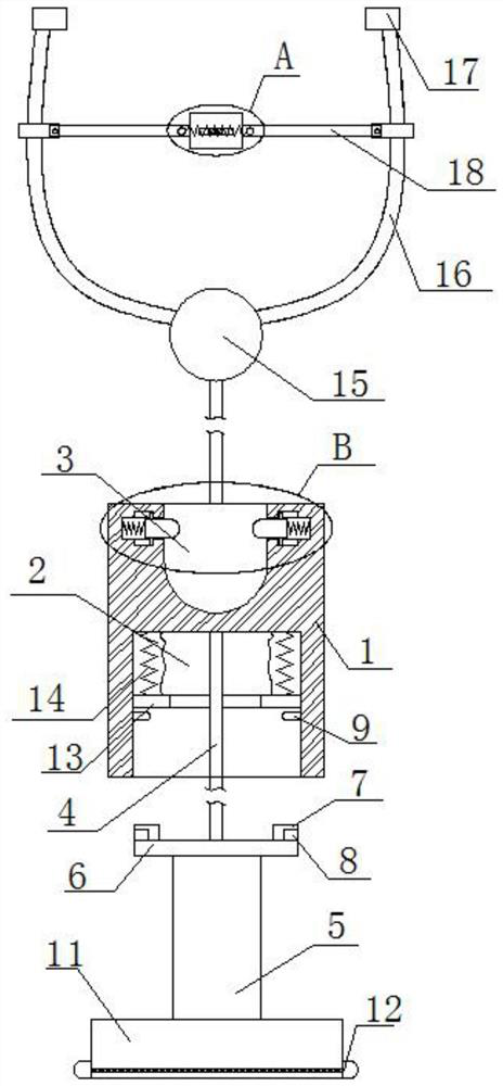 Fixed warming heart-hearing equipment for pediatric medical examination