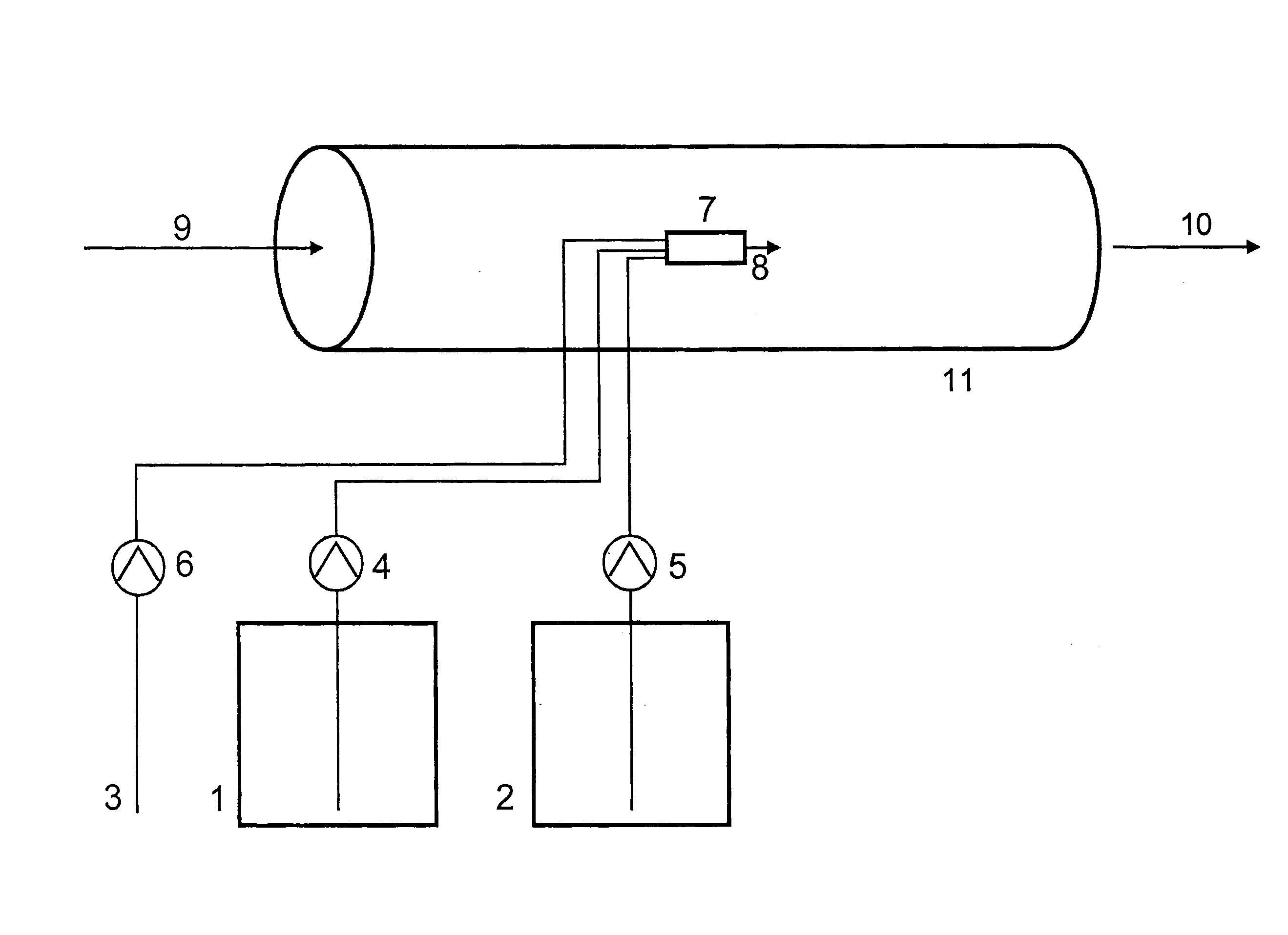 Method of treating water and aqueous systems in pipes with chlorine dioxide