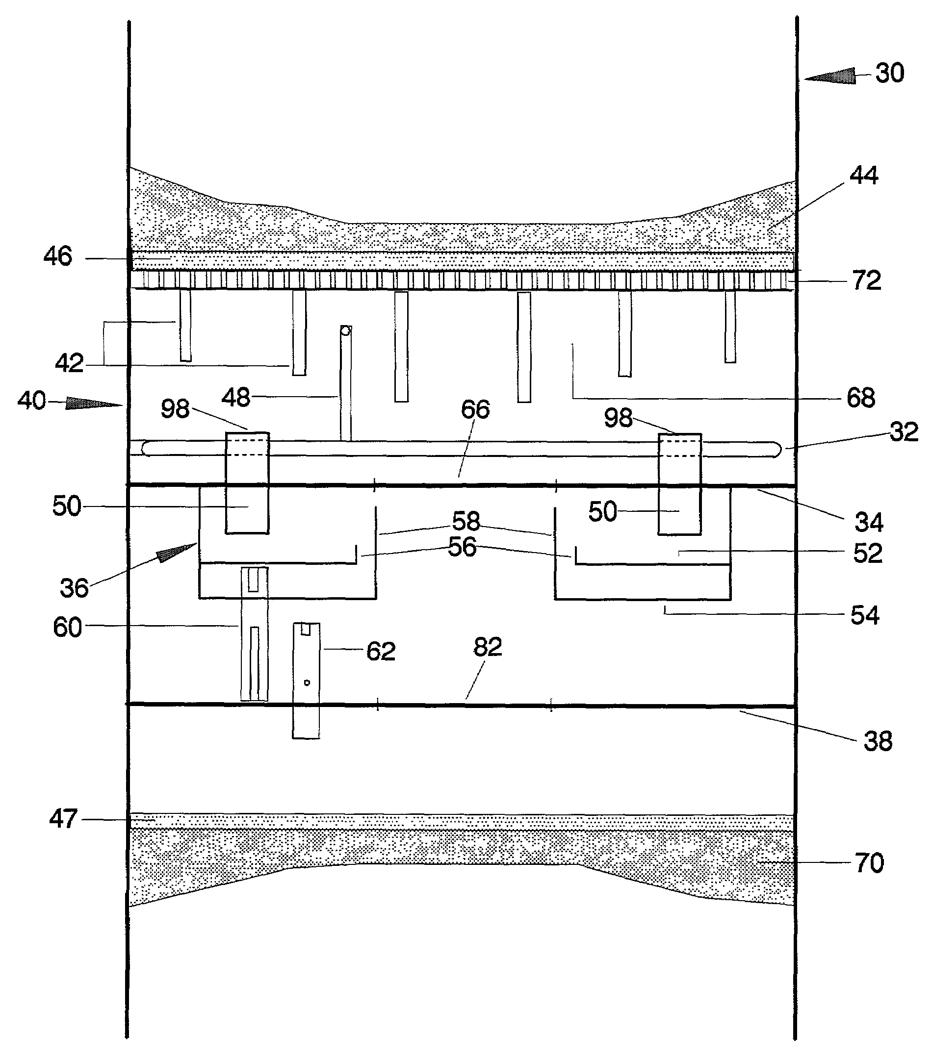 Quench box for a multi-bed, mixed-phase cocurrent downflow fixed-bed reactor