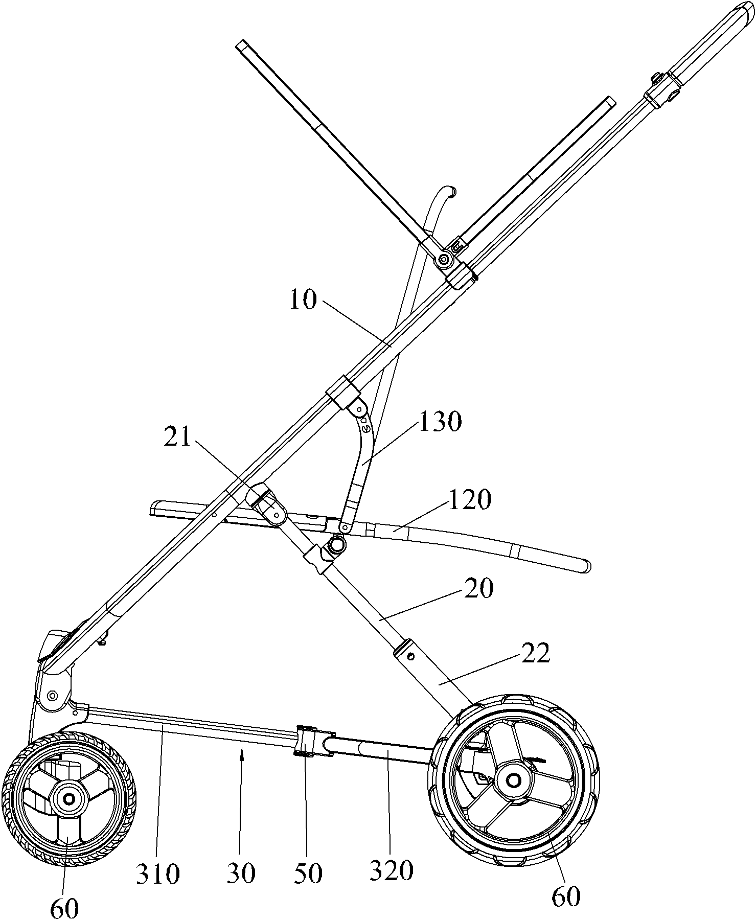 Baby carriage frame and retracting mechanism thereof