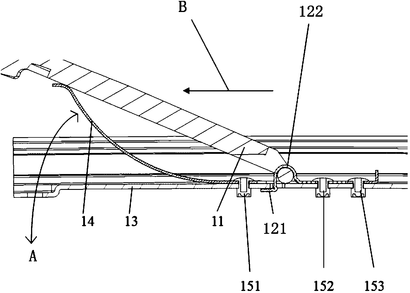 Wind deflector installation mechanism for skylight