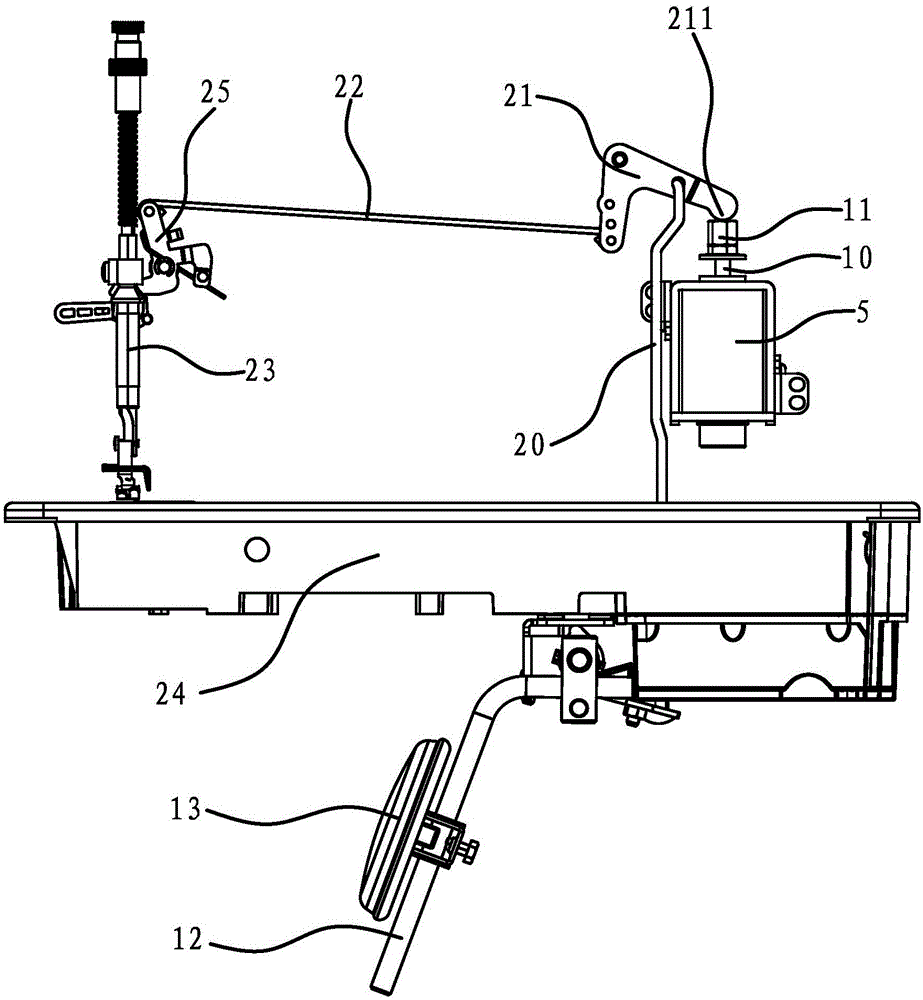 Lifting and pressing pin control device of sewing machine