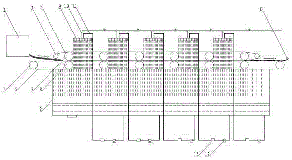 A continuous dispersive fiber processing device