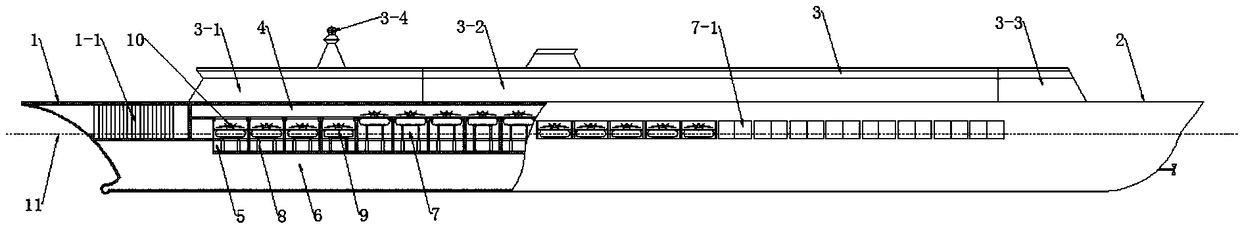 An aircraft carrier without a flight deck