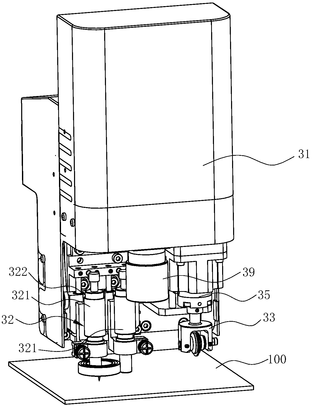 Machine head of graphic paper feeding and cutting machine